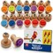 Wooden Alphabet Number Stamp Flashcard Set, ABC Spelling and Math Learning Stampers, Montessori Educational Toy for Ages 3-5